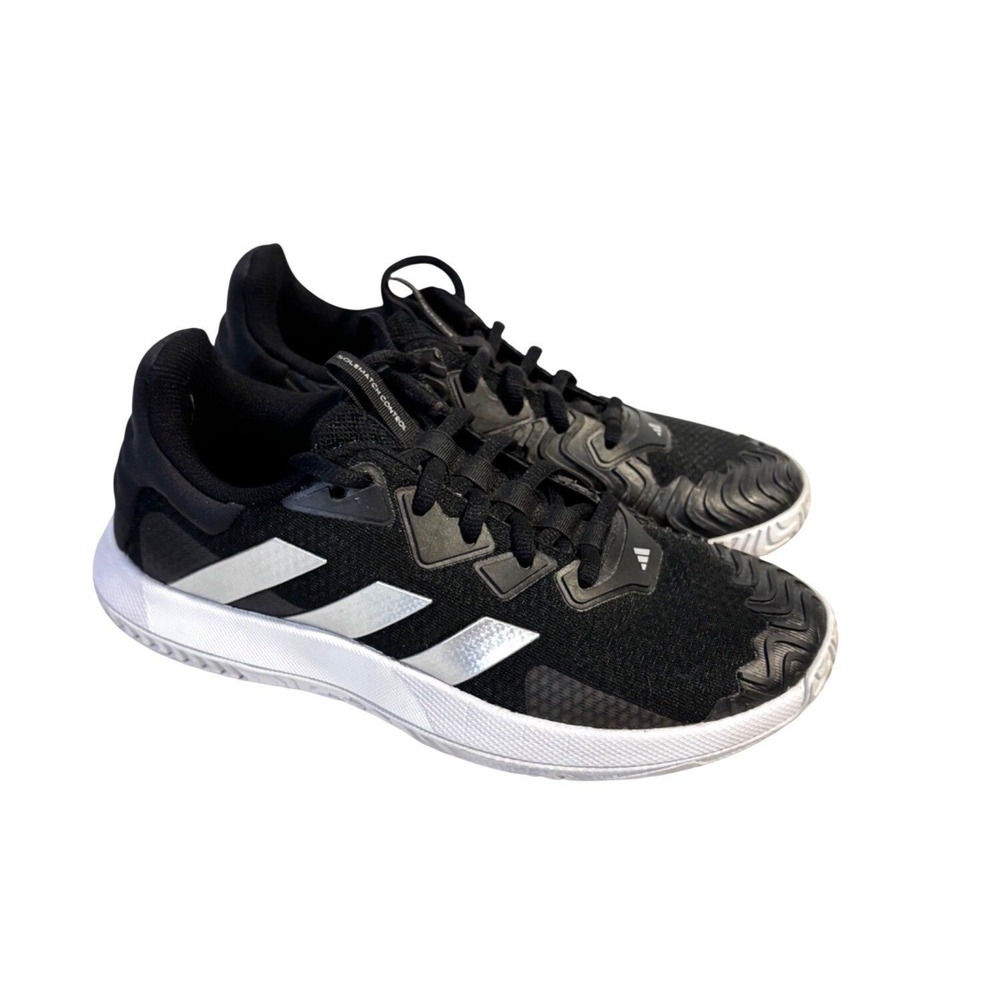 Adidas SoleMatch Control Women's Tennis Shoes Black White Silver ID1501 Size 9